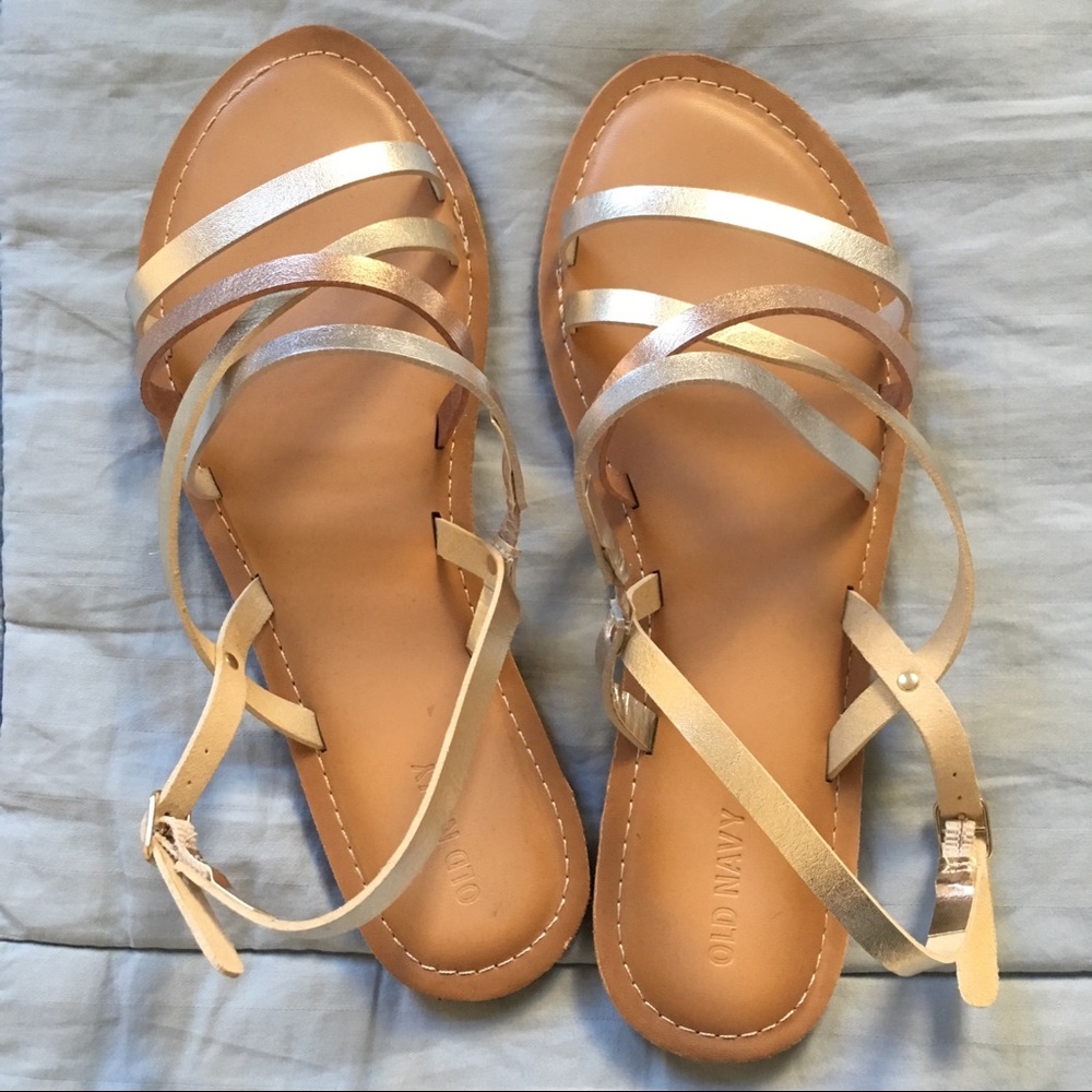 Strappy Metallic Sandals from Old Navy